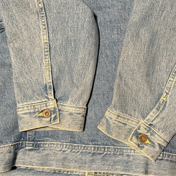 Lee Jean Jacket Vintage 90s Denim Trucker Jean Jacket USA XXL - Picture 11 of 15